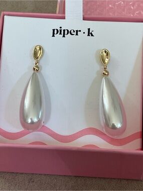 Piper K Faux Pearl Drop Earrings